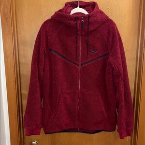 Nike Burgundy Fleece Teddy Hoodie